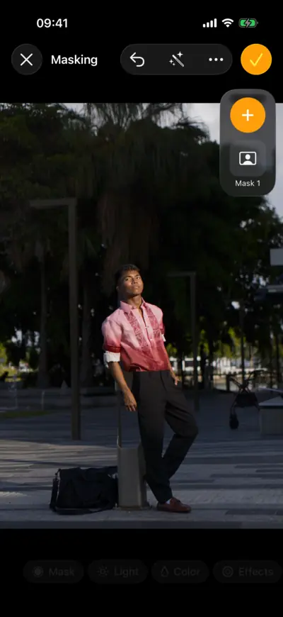 The background selected and darkened behind the subject