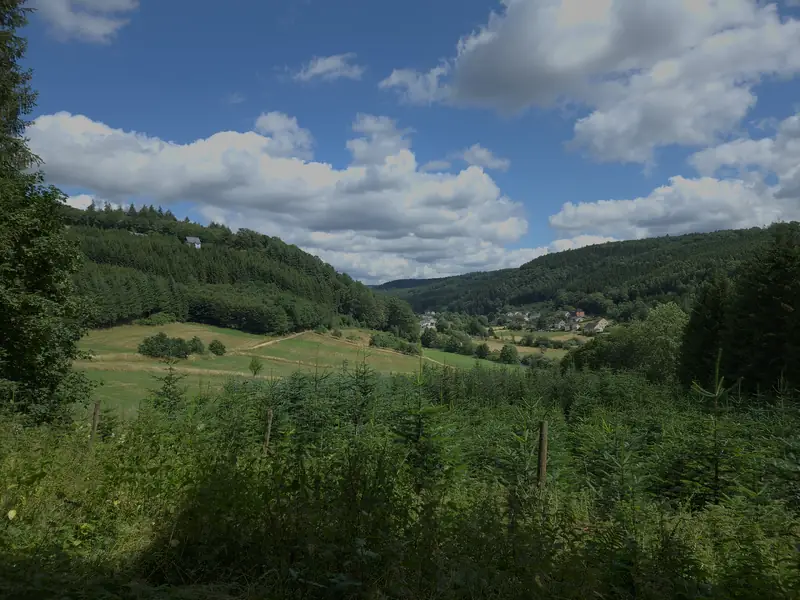 Landscape in soft daylight, as shot: the raw file before editing