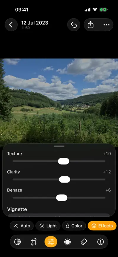 Texture, Clarity and Dehaze in the Effects group