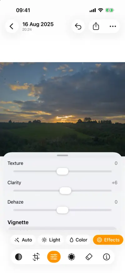 The finished sunset with a soft vignette