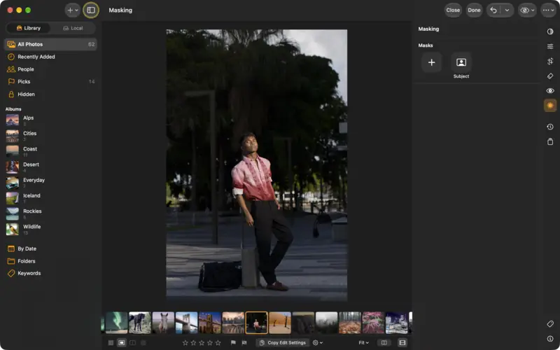 The background selected and darkened behind the subject