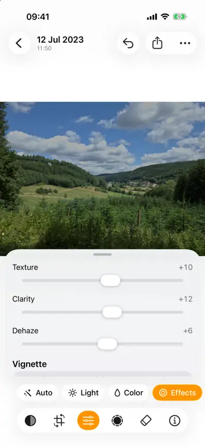 Texture, Clarity and Dehaze in the Effects group